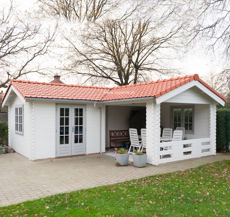 Lugarde blokhut met overkapping BP98o