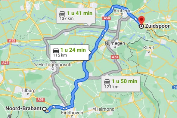 route-voor-de-auto-van-brabant-naar-zevenaar-tuinhuizenspecialist.